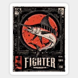 Fighter Swordfish - Vintage Marine Wildlife Art Sticker